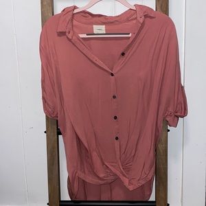 Pink Blouse with Twisted Bottom | size: L
